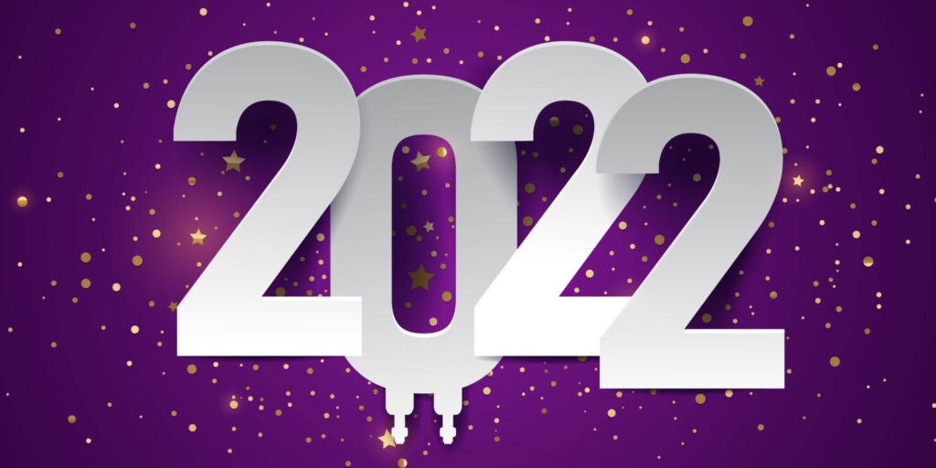 Graphic of 2022 with stars and sparkles. The 0 has IV nozzles on the bottom of it.