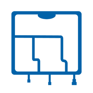 Icon: three-chamber bag