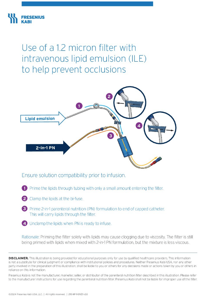 Filter Instructions for Use with Intravenous Lipid Emulsions (ILEs)