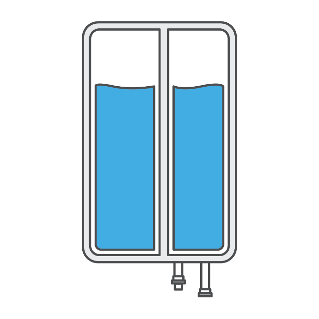 2-chamber bag icon