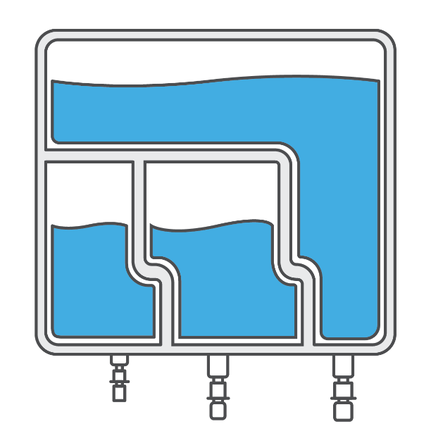 3-chamber bag icon