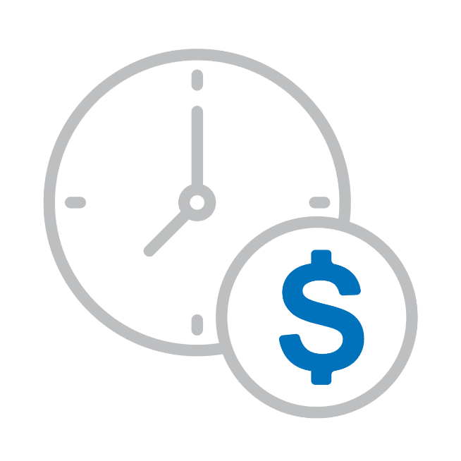 Clock and dollar icons