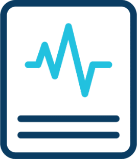 Blue medical IV drip bag icon with liquid inside, tubing, and a white plus symbol in a circle, representing intravenous infusion or medical treatment.